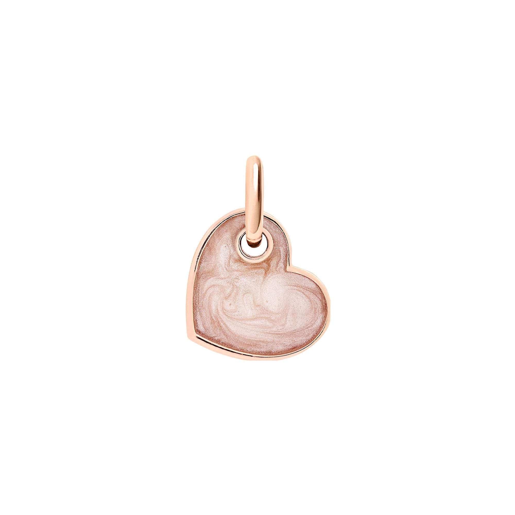 Pendentif DoDo Cuore En Or Rose Et Nacre - Or Rose 375/1000ème - Nacre - Gris