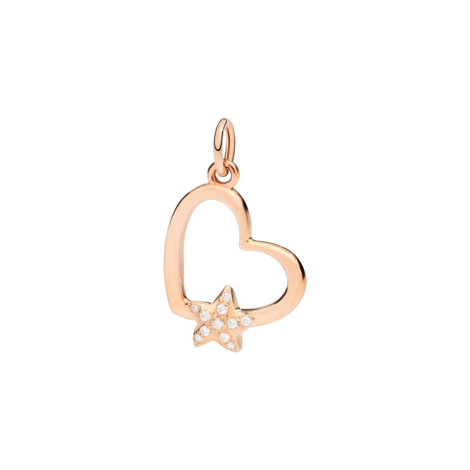 Pendentif DoDo Amour Coeur En Or Rose Et Diamants - Or Rose 375/1000ème - Diamant - Rose